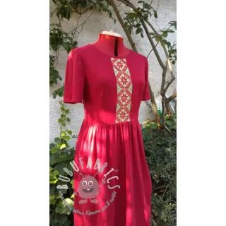 Lino prelavato dark red