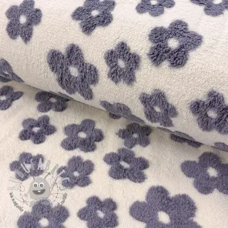Tessuto per cappotti TEDDY Flower power lavender