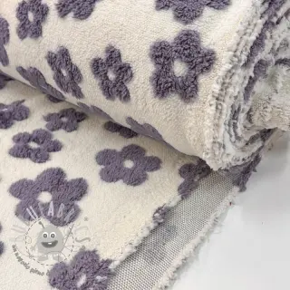 Tessuto per cappotti TEDDY Flower power lavender