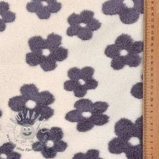 Tessuto per cappotti TEDDY Flower power lavender