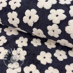 Tessuto per cappotti TEDDY Flower power off white