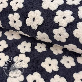 Tessuto per cappotti TEDDY Flower power off white