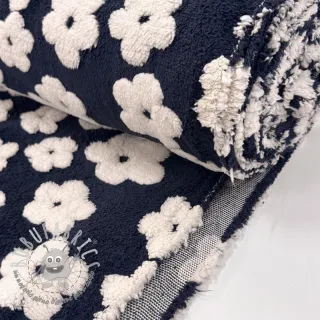 Tessuto per cappotti TEDDY Flower power off white