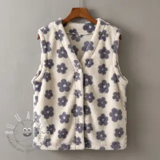 Tessuto per cappotti TEDDY Flower power lavender
