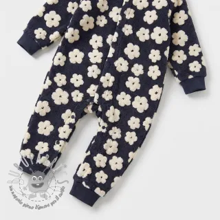 Tessuto per cappotti TEDDY Flower power off white