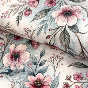 Jersey VISCOSE LYCRA HEAVY Classic flowers design D