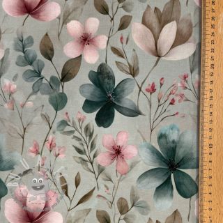 Jersey VISCOSE LYCRA HEAVY Classic flowers design C