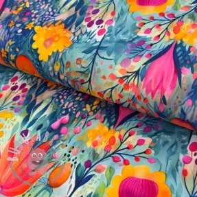 Jersey VISCOSE LYCRA HEAVY Tulips design E
