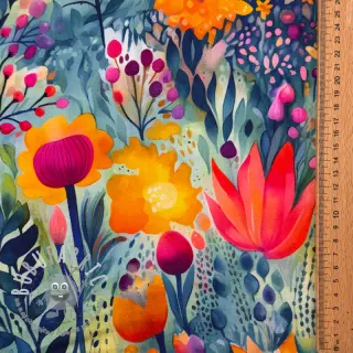 Jersey VISCOSE LYCRA HEAVY Tulips design E