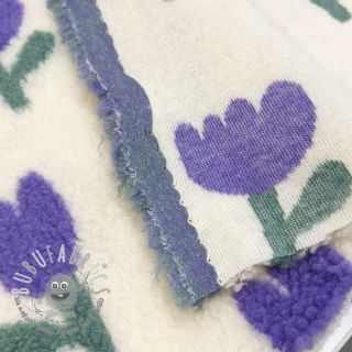 Tessuto per cappotti TEDDY JACQUARD Tulips off white