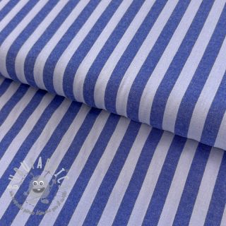 Tessuto di cotone YARN DYED BIG Stripes blue