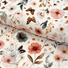 Viscosa con lino Flower sea design D