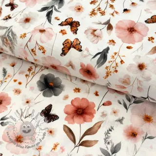 Viscosa con lino Flower sea design D