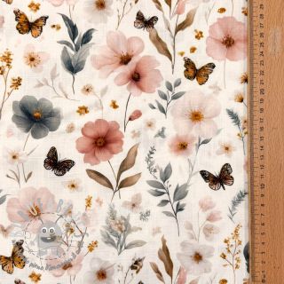 Viscosa con lino Flower sea design D