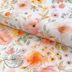 Viscosa con lino Floral design A