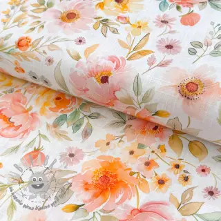 Viscosa con lino Floral design A