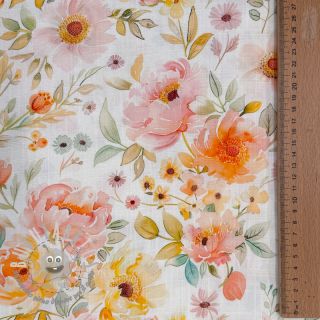 Viscosa con lino Floral design A