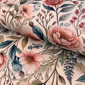 Viscosa con lino Floral design D