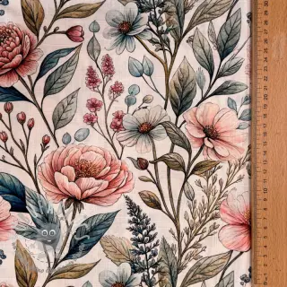 Viscosa con lino Floral design D