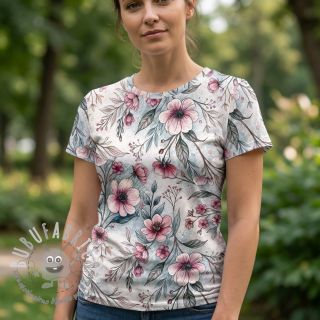 Jersey VISCOSE LYCRA HEAVY Classic flowers design D