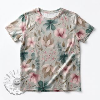 Jersey VISCOSE LYCRA HEAVY Classic flowers design C