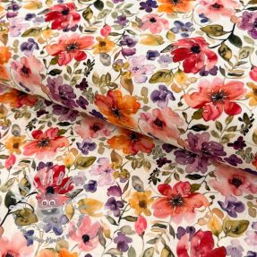 Viscosa con lino Floral design B