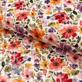 Viscosa con lino Floral design B