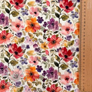 Viscosa con lino Floral design B