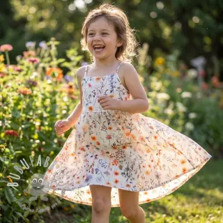 Viscosa con lino Flower sea design B