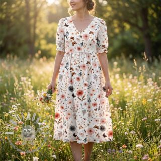 Viscosa con lino Flower sea design D