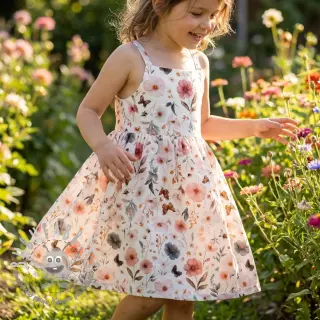 Viscosa con lino Flower sea design D