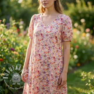 Viscosa con lino Floral design C