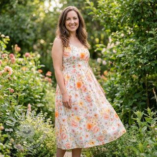 Viscosa con lino Floral design A