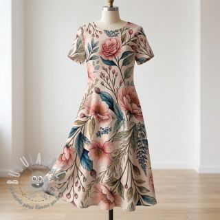 Viscosa con lino Floral design D