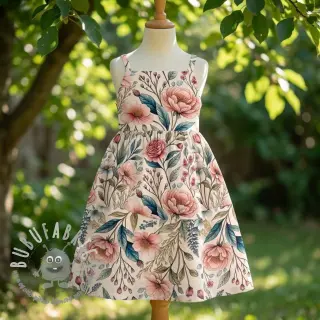 Viscosa con lino Floral design D