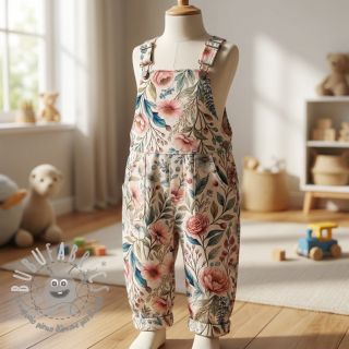 Viscosa con lino Floral design D