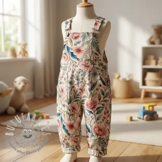 Viscosa con lino Floral design D