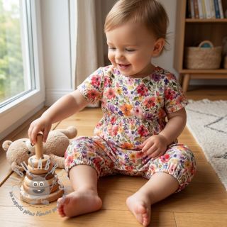 Viscosa con lino Floral design B