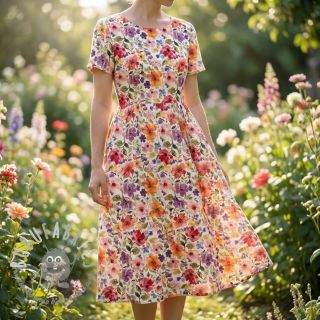 Viscosa con lino Floral design B