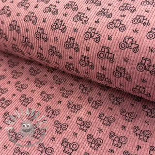 Velluto a coste STRETCH Tractors old pink