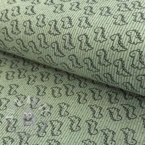 Velluto a coste STRETCH Little dino old green