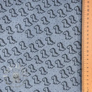 Velluto a coste STRETCH Little dino old blue