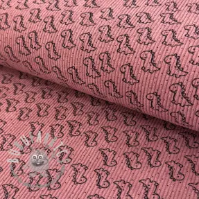Velluto a coste STRETCH Little dino old pink