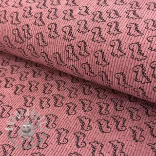 Velluto a coste STRETCH Little dino old pink