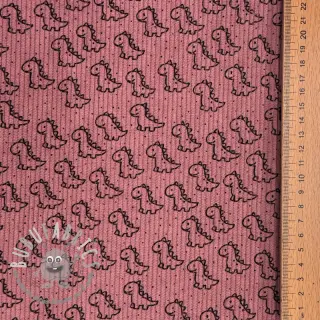 Velluto a coste STRETCH Little dino old pink