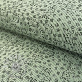 Velluto a coste STRETCH Little deer old green