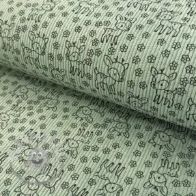 Velluto a coste STRETCH Little deer old green