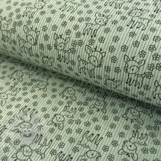 Velluto a coste STRETCH Little deer old green