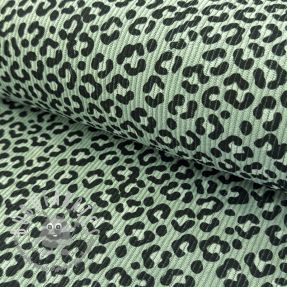 Velluto a coste STRETCH Little Leopard old green