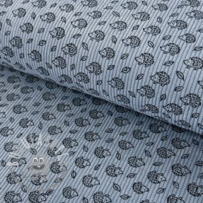 Velluto a coste STRETCH Little hedgehog old blue